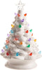 Red Green Blue Clear Holiday Tree - Lighted 8 Inch Ceramic Decorative Tabletop Figurine