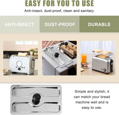 Stainless Steel Toaster Lid, 2 Slice Toaster Cover, Bread Maker Appliance Top Cover, Sandwich Machine Accessories