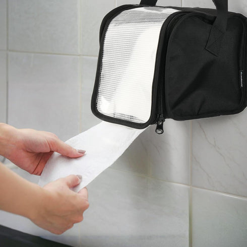 Homakover Toilet Paper Towel Holder, Hanging Paper Towel Dispenser with Transparent Cover, Easy to Tear Papers