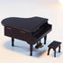 ANGEL MELODY Wooden Grand Piano Music Box Mechanism with Bench and Metal Pedal, Ring Storage Box Wind up You are My