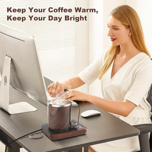 Set 16oz Felibeaco Coffee Mug Warmer & Mug for Desk, Smart Coffee Cup Warmer with Heated Mug, Cup Heater with Auto Shut