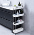 4-Tier Melody House Slim Mobile Shelving Unit on Wheels, Slide Out Rolling Bathroom Storage Organizer, Utility Carts