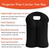 2 Bottle Wine Carrier Tote Bag for 750ML Wine Bottles, Insulated Neoprene Travel Protector Bags, Black & Red