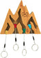 Mountain Decor Keyholder in Cherry Wood - Climb Every Mountain Wall Decor with 4 Key Rings Included