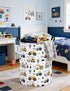 ONOEV Round Construction Truck Collapsible Laundry Hamper for Nursery,Cute Forest Vehicles Excavator Toy Storage Bin