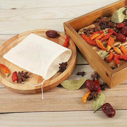 YQL Spice Bags for Cooking, 30PCS 4x6 Inch Muslin Bags with Drawstring, Reusable Natural Cotton Sachet