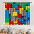 Building Blocks Blackout Curtains, 2 Panel, Colorful Geometric Brick Constructor Toy Curtains for Bedroom Playroom