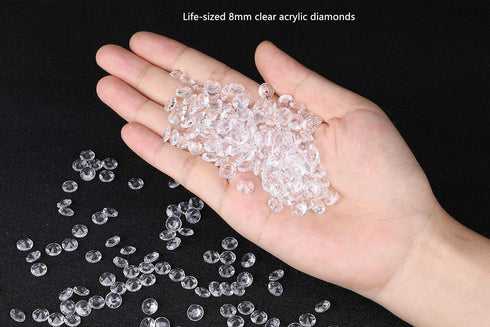 2000 pcs/Pack Wedding Table Scatter Confetti Crystals Acrylic Diamonds 8 mm Rhinestones for Decorations (Light Yellow)