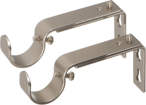 Ivilon Adjustable Brackets for Curtain Rods - Set of 2 for 1 or 1 1/8 Inch Rods, Satin Nickel
