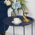 18.5 18.5 19.7 VECELO Modern End Side Tables,Round Metal Foldable Tray,Stable Snack Nightstand for Outdoors,Small