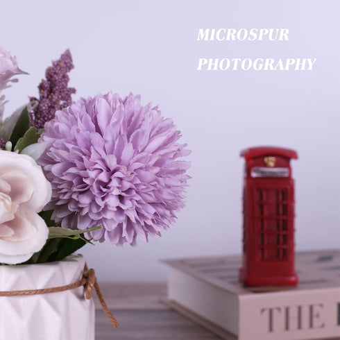 Meyerascal Artificial Potted Flowers, Small Ceramic Vase Fake Flower Plants Desktop Decoration Indoor for Home