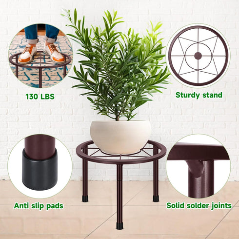 6 Pack Sbosbo Metal Plant Stands, Heavy Duty Plant Stand for Indoor Outdoor, Anti-Rust Iron Flower Pot Stands Outdoor