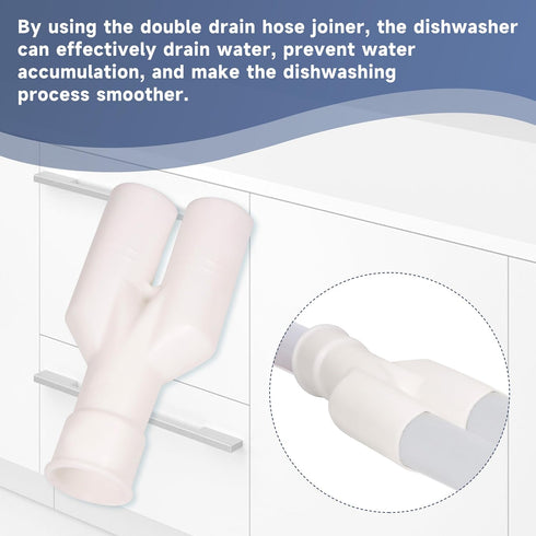 Dishwasher Drain Hose Joiner for Fisher & Paykel Dual Drawer Dishwasher, Replaces 525925, FP-529872 (2PCS)