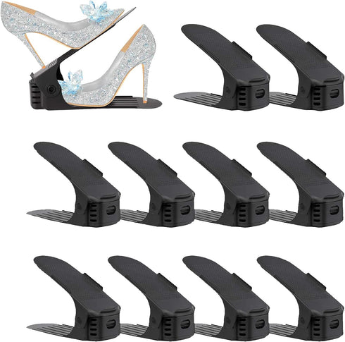 Soerreo Shoe Slot Storage Box Adjustable Shoe Rack Save Space Suitable for High