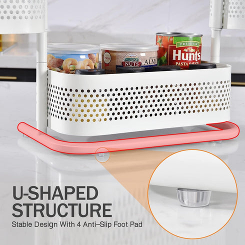 3-Tier Counter Countertop Rotating Bathroom Organizer, Vanity Tray for Makeup & Skincare, Spice Rack Storage