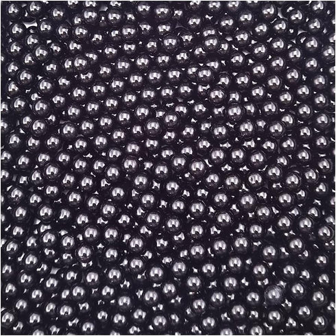 2600pcs Black Undrilled ABS Art Faux Pearls, 6mm No Hole Makeup Beads for Table Scatter Home Wedding Decoration