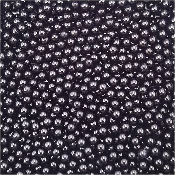 2600pcs Black Undrilled ABS Art Faux Pearls, 6mm No Hole Makeup Beads for Table Scatter Home Wedding Decoration
