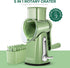 SUSTEAS Rotary Cheese Grater with Handle, Vegetable Shredder with 5 Blades & Strong Suction Base, Retro Green