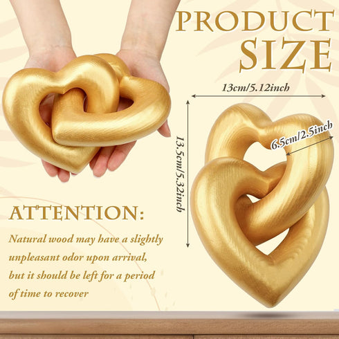 Colingmill Interlocking Wooden Hearts Keepsake Mom Gifts Handmade Wooden Heart Knot Decor Wedding Couple Birthday Gifts