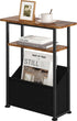 Yusong Narrow Side Table for Small Spaces, Skinny End Table with Storage