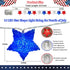 Red White Blue Star Lights, 6.8Ft 4th of July Decorations, Battery Operated LED String Lights