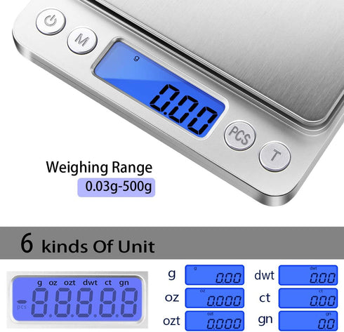 Fuzion Digital Gram Scale, .01 Gram Accuracy, 500g Small Jewelry Scale for Herb, Powder, Gold, Coin