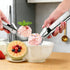 Auyuananble (1p-silver) Ice Cream Scoop,Portable Stainless Steel Ice Cream Scoop with Trigger and Comfortable