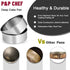 P&P CHEF Round Cake Pans Set of 2, 8 x 3 Inch Stainless Steel for Layer Birthday and Wedding Cakes, Oven Safe