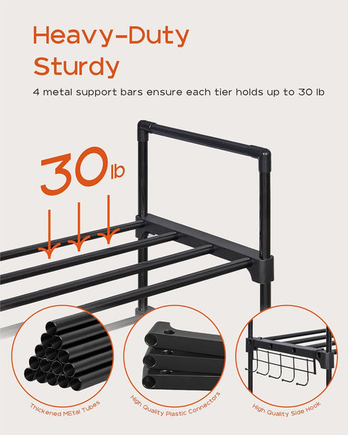 CASAMAYA 10 32 SRT210B01 Shoe Rack, Tier Metal Shoe Organizer, DIY Tall Shoe Storage Shelf for Pairs of Shoes
