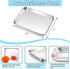 TeamFar Toaster Oven Pan with Rack & Mat, 9.3’’ x 7’’ x 1’’ Mini Baking Pan Cooling Rack Stainless Steel with Silicone Mat Set for Daily Use, Healthy & Sturdy, Oven & Dishwasher Safe, Set of 3