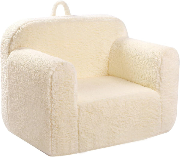 MOMCAYWEX Kids Snuggly-Soft Sherpa Chair, Cuddly Toddler Foam Chair for Boys and