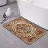 20x30 Inch Vintage Bath Mat, Antique Rustic Aesthetic Yellow Orange Tribal Bathroom Boho Rugs, Washable Cover for