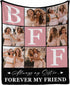 AOFUN 8 BFF Personalized Blanket with Photo and Pictures - Customized Gift for Best Friendship - Women Friends