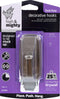HIGH & MIGHTY 515804 Decorative Metal Hook, Easy Tool-Free Dry Wall Installation, Satin Nickel, Holds up to 25lb