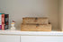 Set 2 DOKOT Flat Seagrass Storage Bins with Lid, Wicker Basket for Shelf Organize, of (Small+Large)
