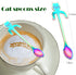 Cat Spoon Coffee Tea Spoon Set, ESRISE Stainless Steel Hanging Cup Teaspoons Demitasse Mini Long Cute Kitten Stirring Spoon for Dessert Drink Mixing Milkshake (Multicolor)