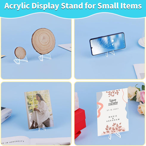 Card Display Stand, 20 Pack Small Acrylic Easel Stands for Challenge Coin, Graded Card, Sports Card, Baseball Card (2.2