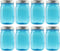 Cornucopia Brands 16oz Plastic Mason Jars, 8-Pack, Blue with Silver Metal Lids, BPA-Free, 2-Cup Capacity