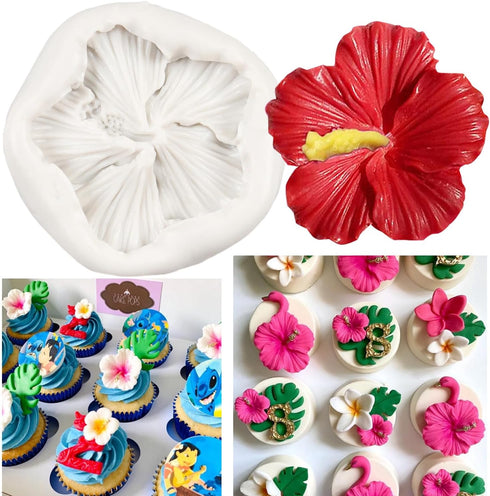 Hibiscus Flower Silicone Fondant Molds for Cake Decoration, Cupcake Topper, Chocolate Candy, Sugar Craft, Polymer Clay,