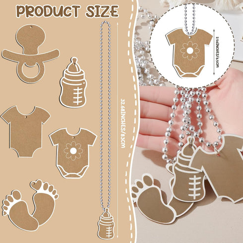 51 50 Beeveer Pcs Don't Say Baby Shower Game Supplies Include Kraft Paper Wooden Baby Shower Sign and Wood Pacifier