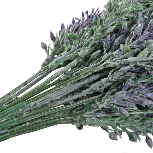GTIDEA 4pcs Artificial Flowers, Flocked Plastic Lavender Bundle, Fake Plants for Home Kitchen Office Decor