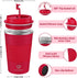 12 oz Stainless Steel Vacuum Insulated Tumbler, Spill Proof Coffee Travel Mug with Lid, Red