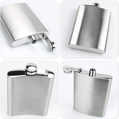 8 Oz Leakproof Stainless Steel Flask for Men, Ideal for Camping and Gifting, Includes Funnel