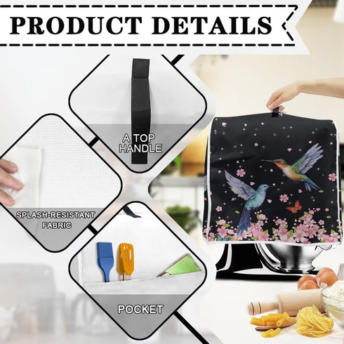Kitchen Aid Mixer Cover, Food Processor Cover with Durable Handle and Storage Pocket, Dust Cover for Stand Mixer,