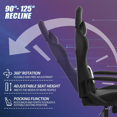 Gaming Chair Office Chair High-Back Ergonomic Video Game Chairs for Kids Teen Adult Height Adjustable Reclining