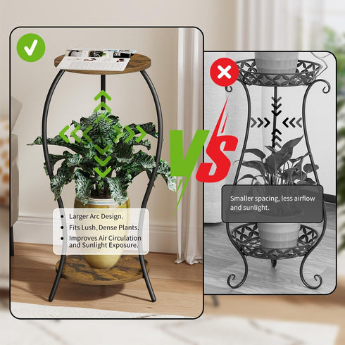 2 Plant Stand Indoor, Tier Round Tall Plant Stand, Flower Pot Stand, Plant Shelf Rack, Corner Plant Stand for Planter