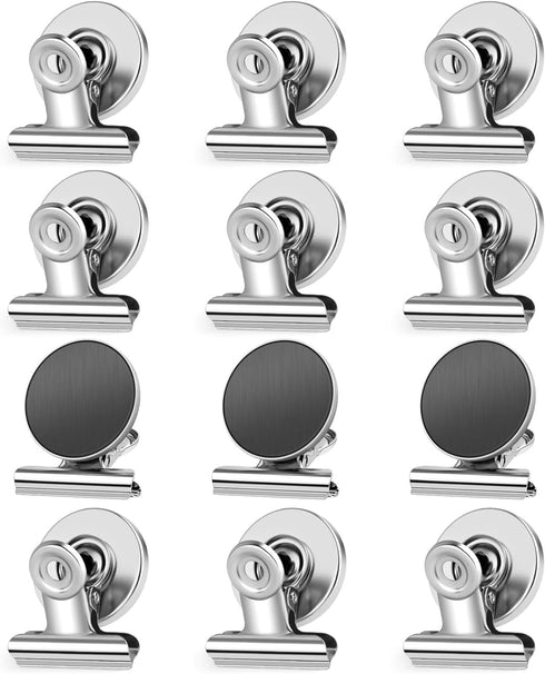 Grtard 12pack Fridge Magnets, Heavy Duty Magnetic Clips for Displaying Paper in Home, Office, and Teaching
