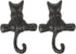 HOMSFOU 2pcs Cast Iron Cat Hook, Decorative Wall Mount Hook for Coat and Key Holder