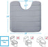 Buganda Memory Foam U-Shaped Contour Toilet Rugs, Non Slip Absorbent Toilet Mat, Thick Soft Washable Bathroom Rugs, Floor Carpet Bath Rugs Mat for Toilet Base (24" x 24", Grey) by Buganda