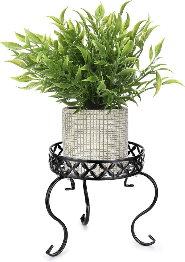 OwnMy Metal Round Plant Stand Indoor Outdoor Iron Flower Pot Holder, Heavy Duty